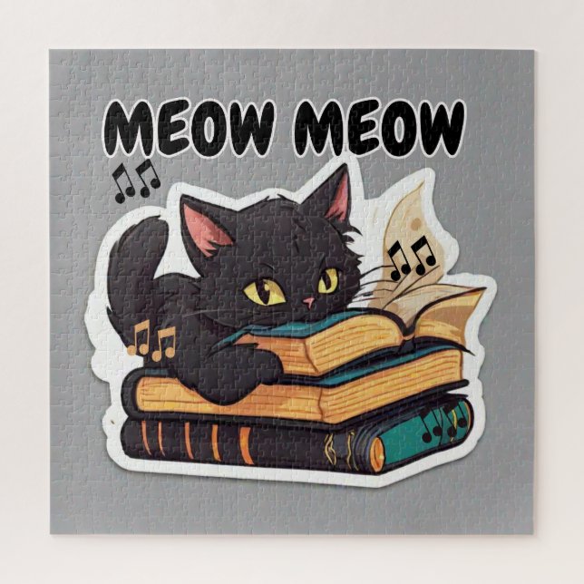 Puzzle Livre de lecture de Meow Meow Cat (Vertical)