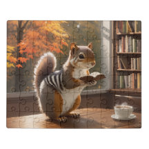 Livre de lecture d'écureuil avec la coupe à vapeur