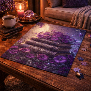 Puzzle Livre Gothique Fleur Violet