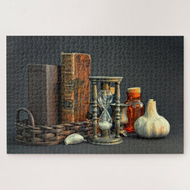 Puzzle Livres anciens et sablier (Horizontal)