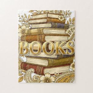 Puzzle Livres Or Art Lecteurs Écrivains Poètes Bibliophil