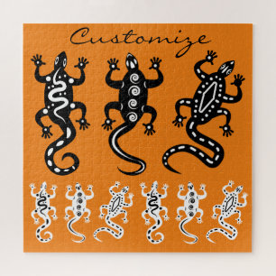 Puzzle Lizards noirs et blancs Thunder_Cove style sud-oue