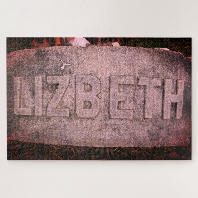 Puzzle Lizzie Borden Gravestone 'Lizbeth' Fall River, MA (Horizontal)