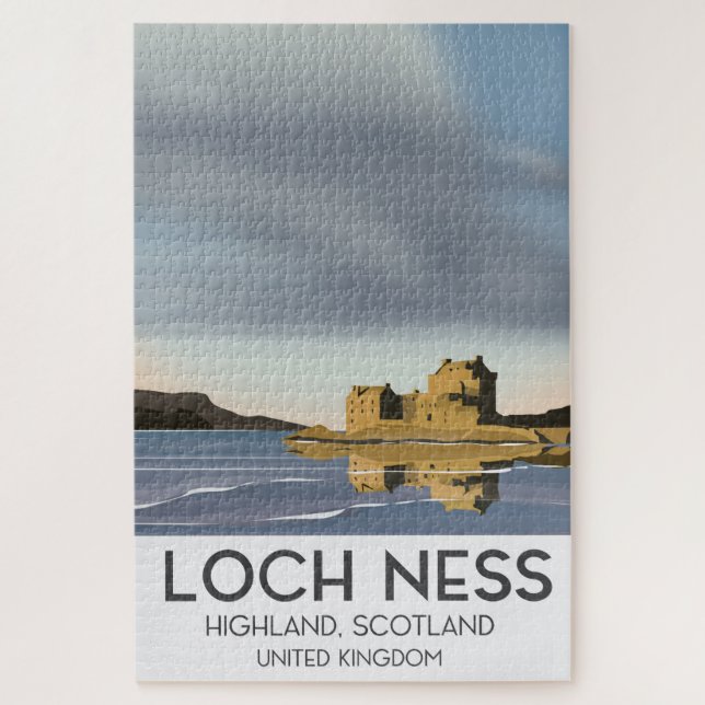 Puzzle Loch Ness, Highlands, Ecosse affiche de voyage (Vertical)