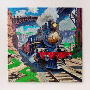 Puzzle Locomotive à vapeur vintage dans un canyon Pittore