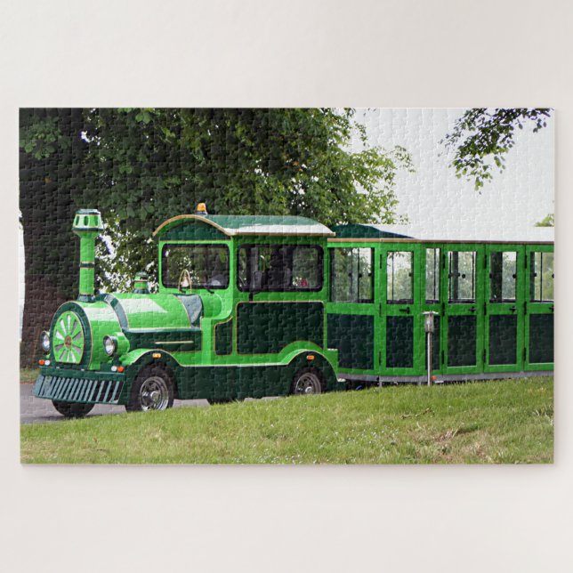 Puzzle Locomotive de train routier vert (Horizontal)