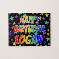 "LOGAN" Prénom, amusant "HEUREUX ANNIVERSAIRE"