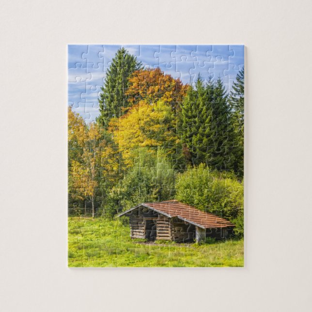Puzzle Logement Cabine dans les montagnes (Vertical)