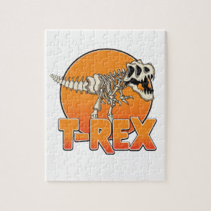Puzzle logo de dessin animé T-REX
