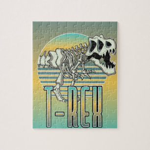Puzzle logo de dessin animé T-REX