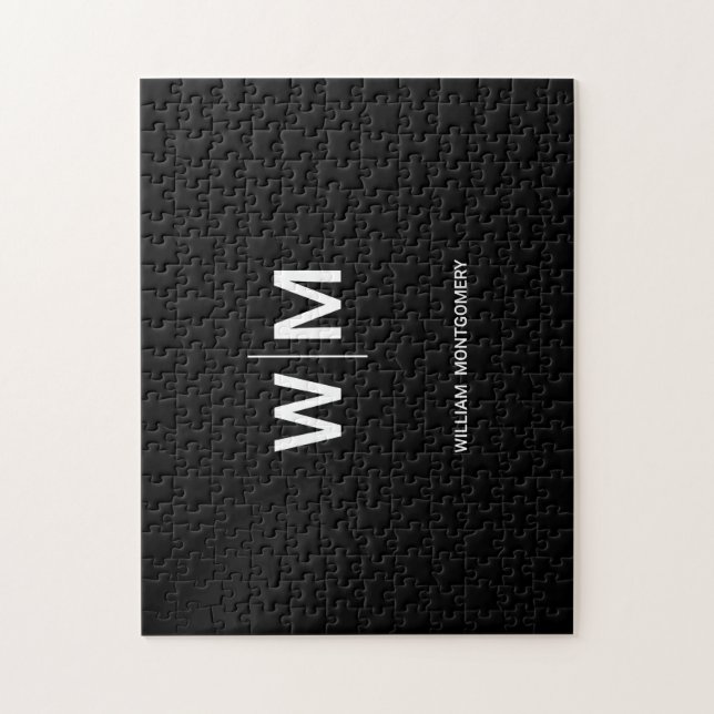 Puzzle Logo de marque noire | Entreprise (Vertical)