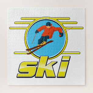 Puzzle Logo de ski rétro 90