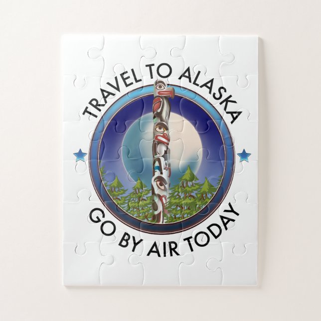 Puzzle logo de voyage en Alaska (Vertical)