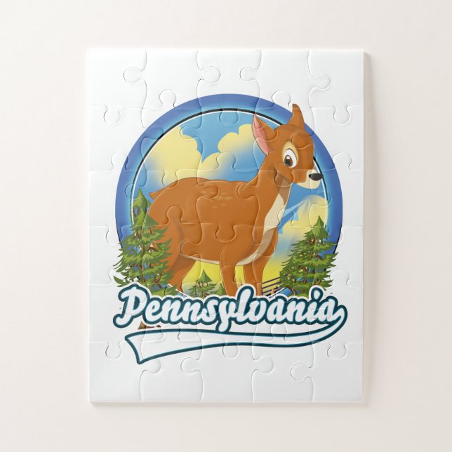 Puzzle logo de voyage en Pennsylvanie (Vertical)