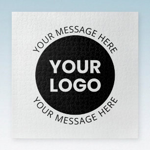 Puzzle Logo d'entreprise & Texte modifiable Blanc & Noir