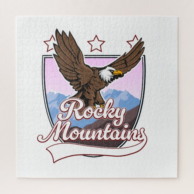 Puzzle logo des Montagnes Rocheuses (Vertical)