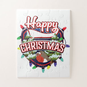 Puzzle Logo du dessin animé de Noël heureux