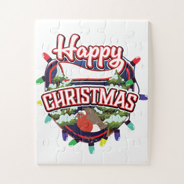 Puzzle Logo du dessin animé de Noël heureux (Vertical)