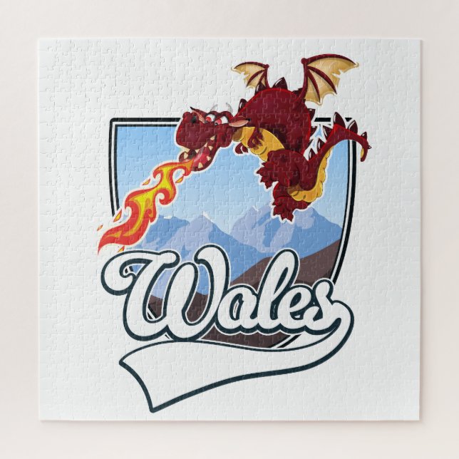 Puzzle logo du dragon du pays de Galles (Vertical)