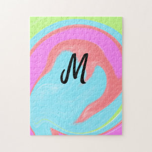 Puzzle logo monogramme minimaliste simple personnalisé bo