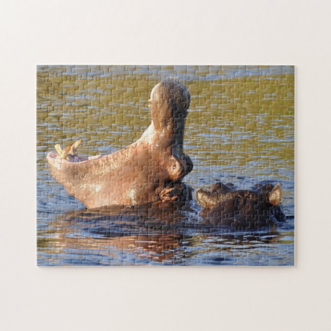 Puzzle LOL. Hippo Yawns. (Horizontal)