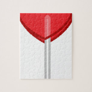Puzzle lollipop à coeur rouge