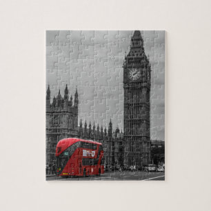 Puzzle London Red Bus & Big Ben Art Travel