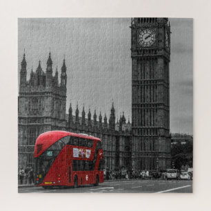 Puzzle London Red Bus & Big Ben Art Travel