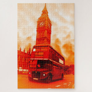 Puzzle London Red Bus & Big Ben Art Travel