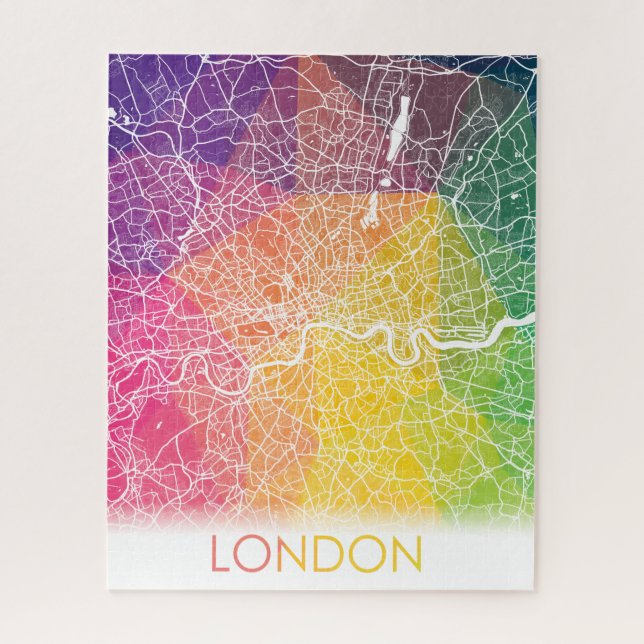 Puzzle Londres Angleterre Royaume-Uni City Plan Voyage (Vertical)