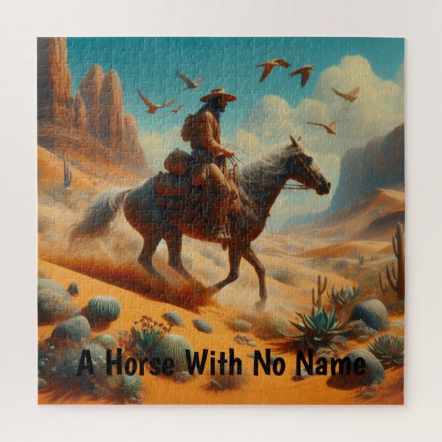 Puzzle Lone Cowboy dans Desert Canyon - Surreal Western A (Vertical)