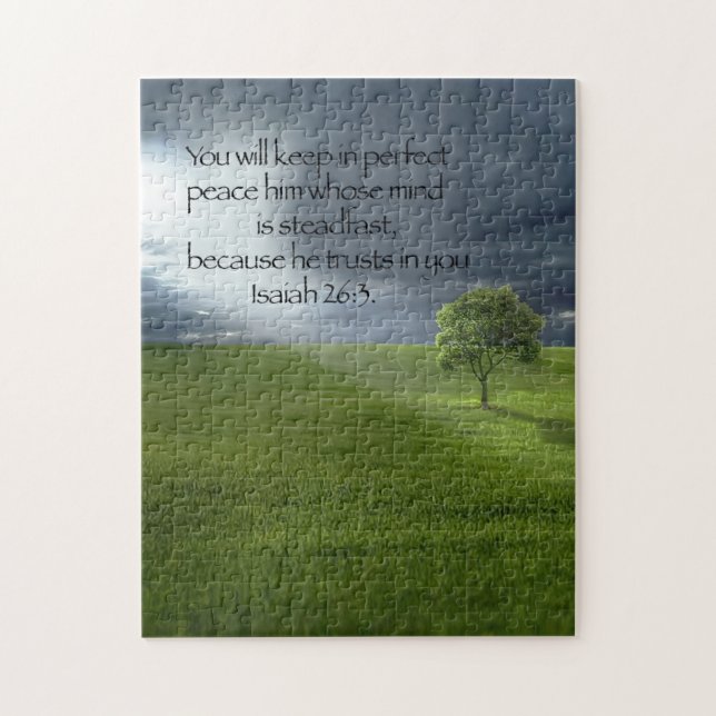 Puzzle Lone Tree Sunshine Verset de la Bible chrétienne (Vertical)