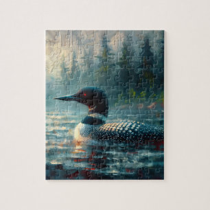 Puzzle Loon Gliding sur le lac Moody Art