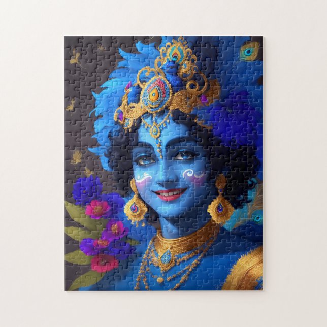 Puzzle Lord Krishna Indian God Deity (Vertical)