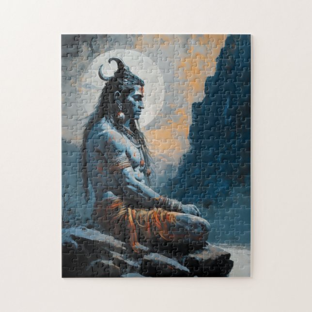 Puzzle Lord shiva méditation, chauffage au foyer, cadeau, (Vertical)