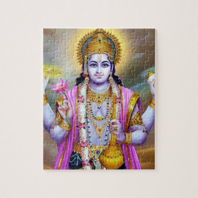 Puzzle Lord Vishnu Floral Art (Vertical)