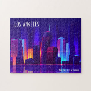 Puzzle Los Angeles, California, colorful city skyline, 