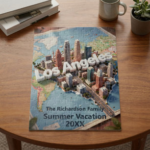 Puzzle Los Angeles Californie Carte de Ciel 3D de Vacance