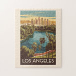Puzzle Los Angeles Echo Park Lake Travel Art Vintage<br><div class="desc">Conception de voyage vectoriel rétro de Los Angeles. Los Angeles est une ville de Californie du Sud qui s’étend en abondance et qui est le centre de l’industrie cinématographique et télévisuelle du pays.</div>