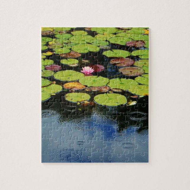 Puzzle Lotus rose en pluie (Vertical)