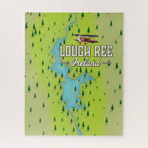 Puzzle Lough Ree Irlande Carte Vintage.