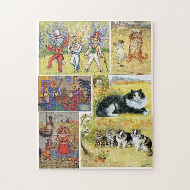 Puzzle Louis Wain De Nombreuses Peintures De Chats Amusan (Vertical)