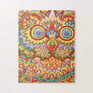 Puzzle Louis Wain Psychedelic Chat Coloré