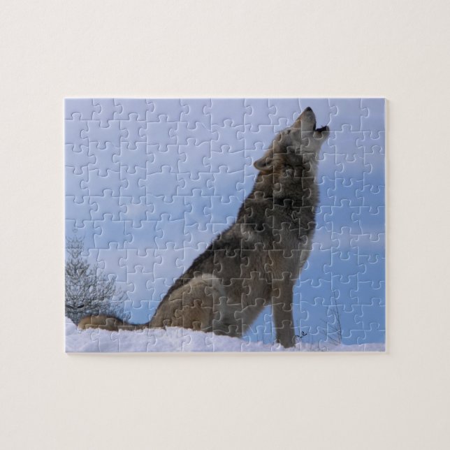 Puzzle Loup de bois de construction d'Alaska d'hurlement (Horizontal)