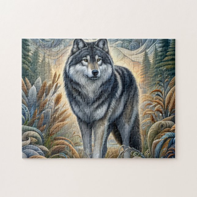 Puzzle Loup Gris Majestueux (Horizontal)