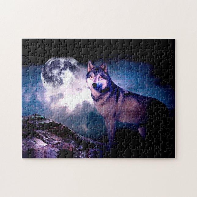 Puzzle Loup lunaire (Horizontal)