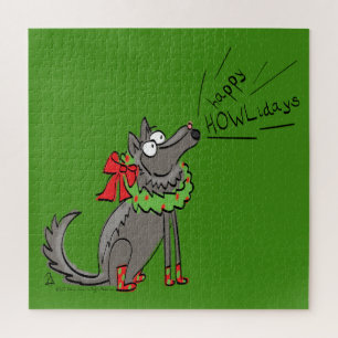 Puzzle Loup Noël Funny Mignonnes Enfants