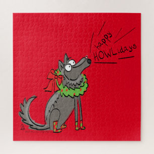 Puzzle Loup Noël Funny Mignonnes Enfants