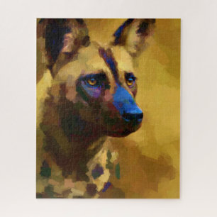 Puzzle Loup peint en Afrique