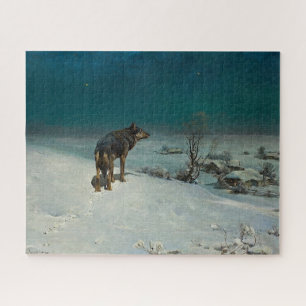 Puzzle Loup solitaire en neige